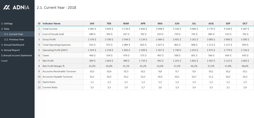 Annual Financial Report Template Adnia Solutions