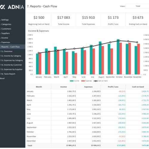 Business Finance Management Template | Adnia Solutions