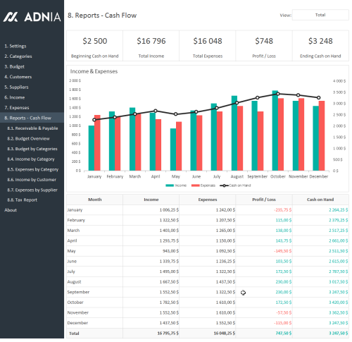 Complete Business Finance Management Template | Adnia Solutions