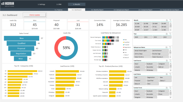 CRM Excel Spreadsheet Template 3.0 | Adnia Solutions | Excel Templates