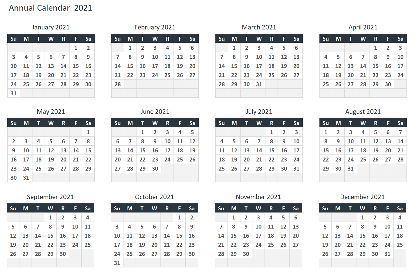 Annual Calendar Templates prntbl concejomunicipaldechinu gov co