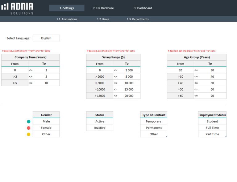 HR Database Excel Template Adnia Solutions Excel Templates