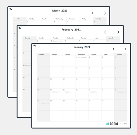 Free Monthly Calendar Excel Template