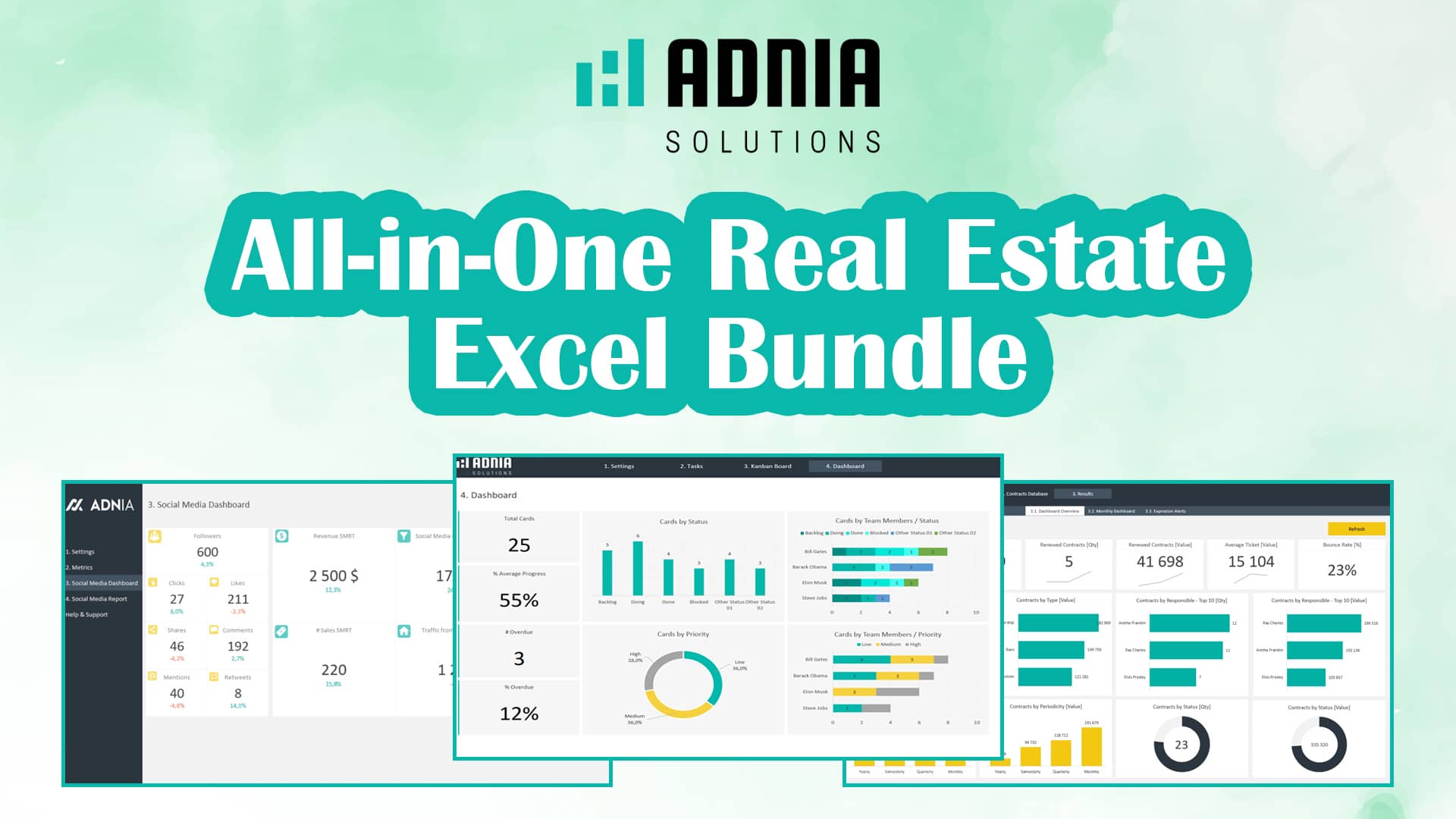 Adnia Solutions - Excel templates and dashboards 24 Excel Templates and Dashboards