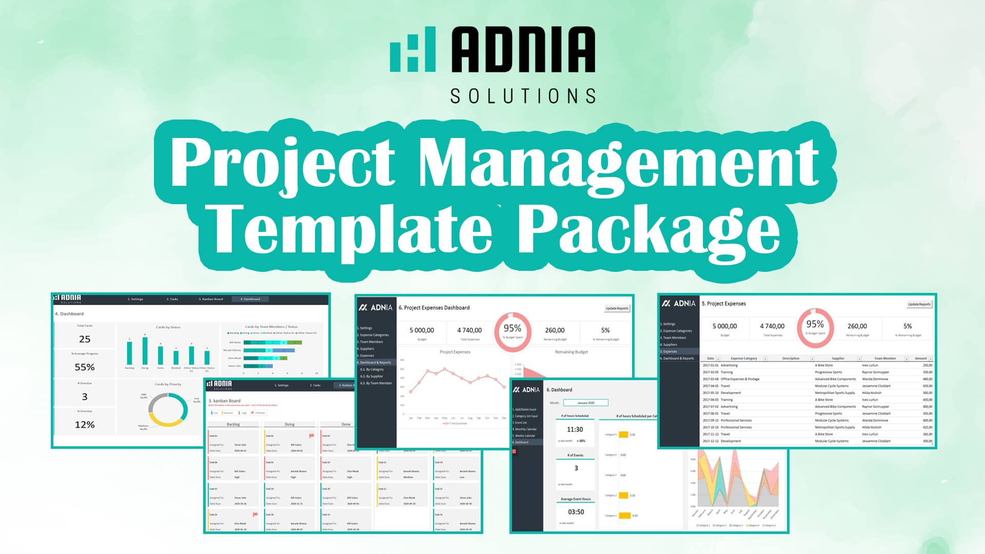 Adnia Solutions - Excel templates and dashboards 26 Excel Templates and Dashboards