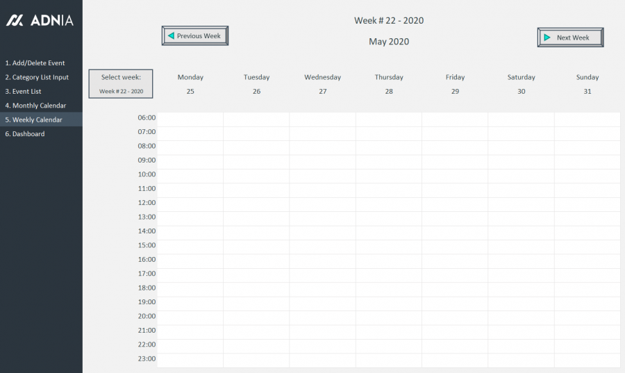 Demo - Automated Monthly Schedule Template Excel