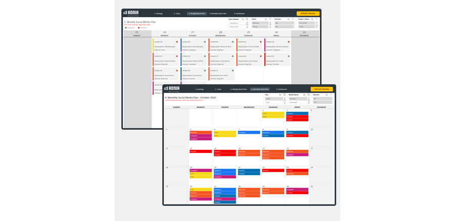 Demo - Social Media Calendar Template